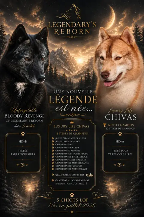 Siberian Husky 
                        Mâle Chocolat 74518